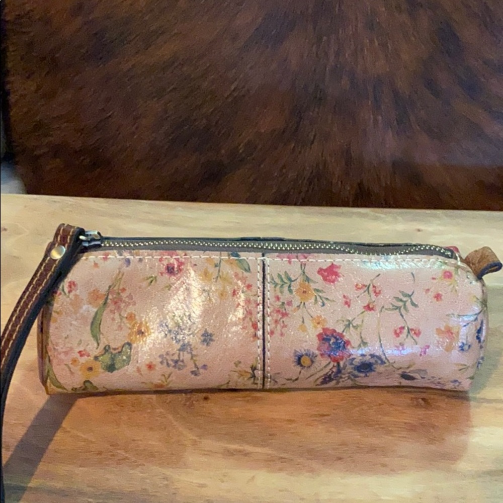 Patricia Nash Leather Barrel Makeup Case